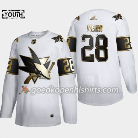 San Jose Sharks Timo Meier 28 Adidas 2019-2020 Golden Edition Wit Authentic Shirt - Kinderen